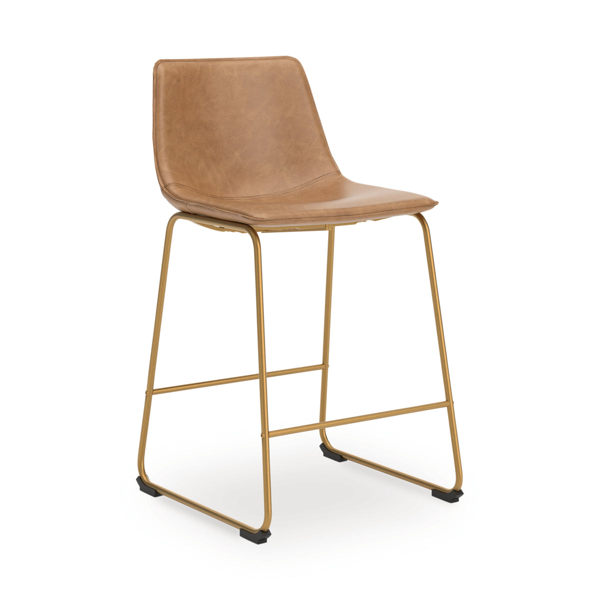 Ciabori Toast/Gold Bar Height Bar Stool, Set of 2 from Ashley Furniture - Luna Furniture