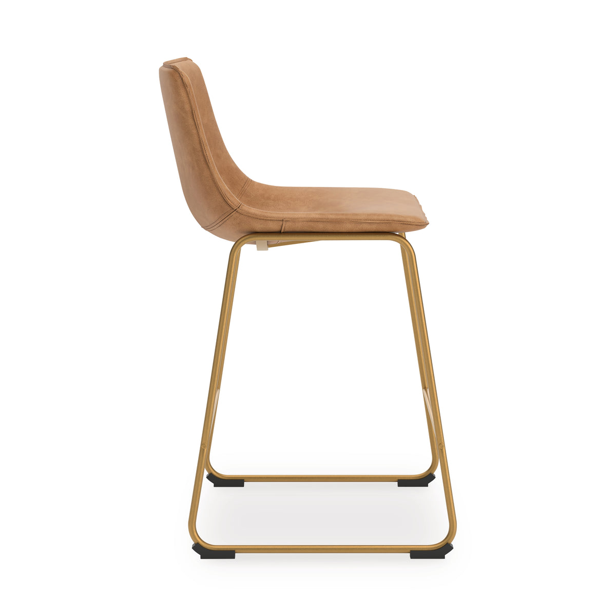 Ciabori Toast/Gold Bar Height Bar Stool, Set of 2 from Ashley Furniture - Luna Furniture