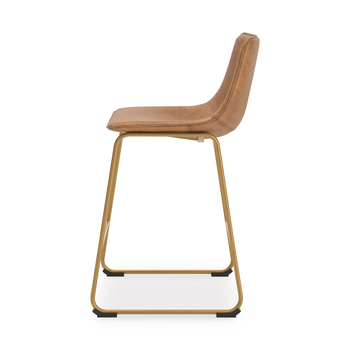 Ciabori Toast/Gold Bar Height Bar Stool, Set of 2 from Ashley Furniture - Luna Furniture