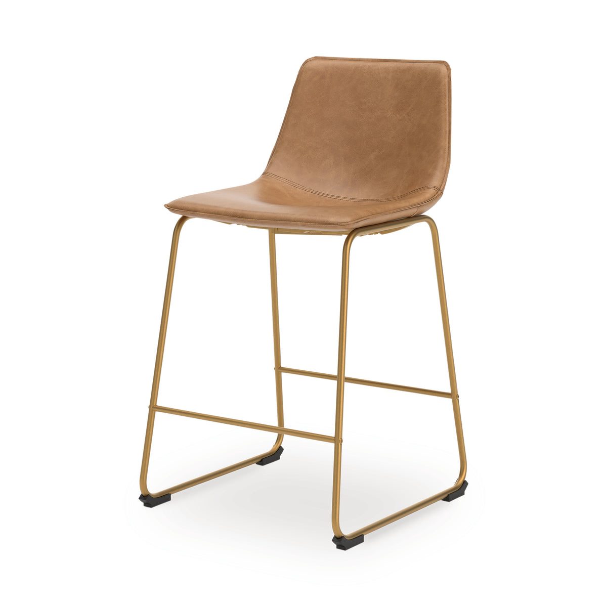 Ciabori Toast/Gold Bar Height Bar Stool, Set of 2 from Ashley Furniture - Luna Furniture