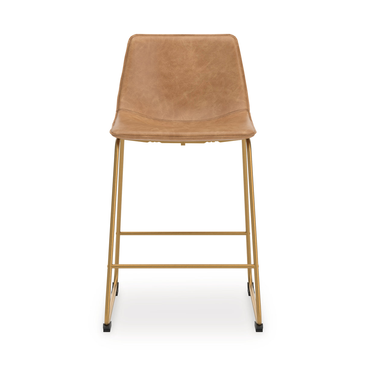 Ciabori Toast/Gold Counter Height Barstool, Set of 2 from Ashley - Luna Furniture