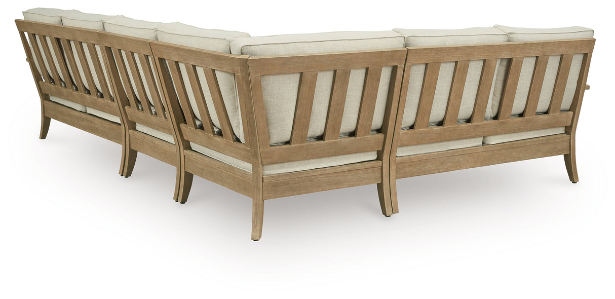 Clare View Beige 4-Piece Outdoor Sectional from Ashley - Luna Furniture