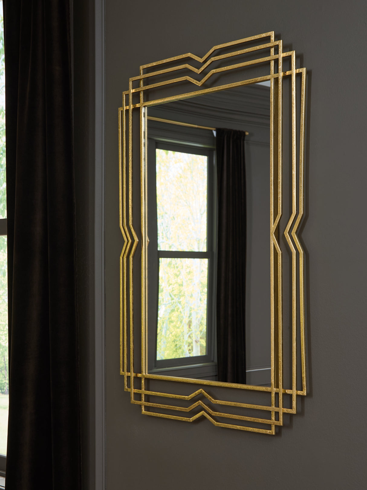 Claybrook Gold Finish Accent Mirror from Ashley - Luna Furniture