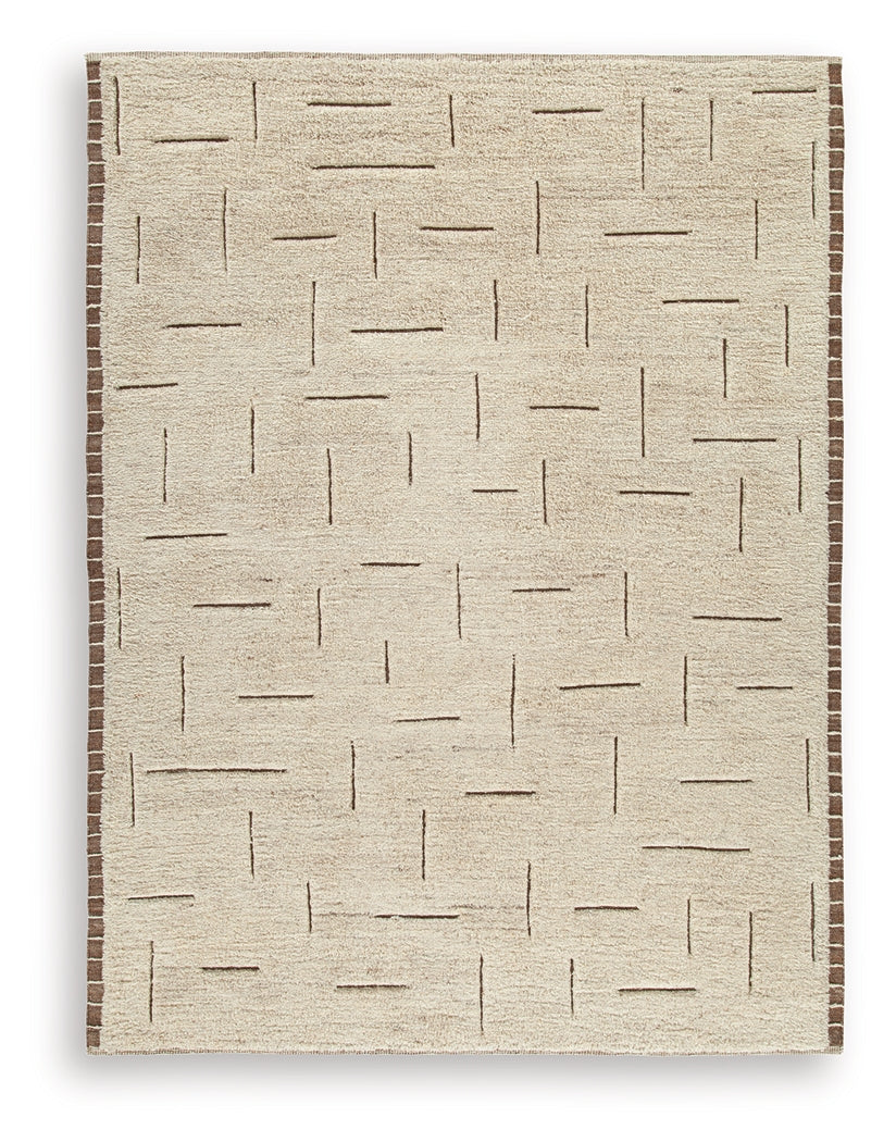 Clayman Beige/Brown Large Rug from Ashley Furniture - Luna Furniture