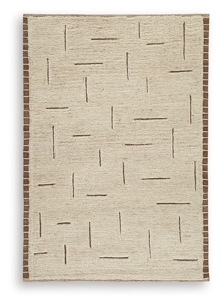 Clayman Beige/Brown Medium Rug from Ashley Furniture - Luna Furniture