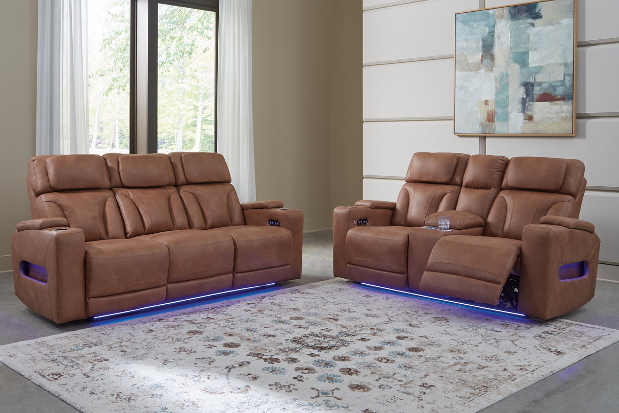 Clean-Slate Sofa and Loveseat in Caramel from Ashley - Luna Furniture