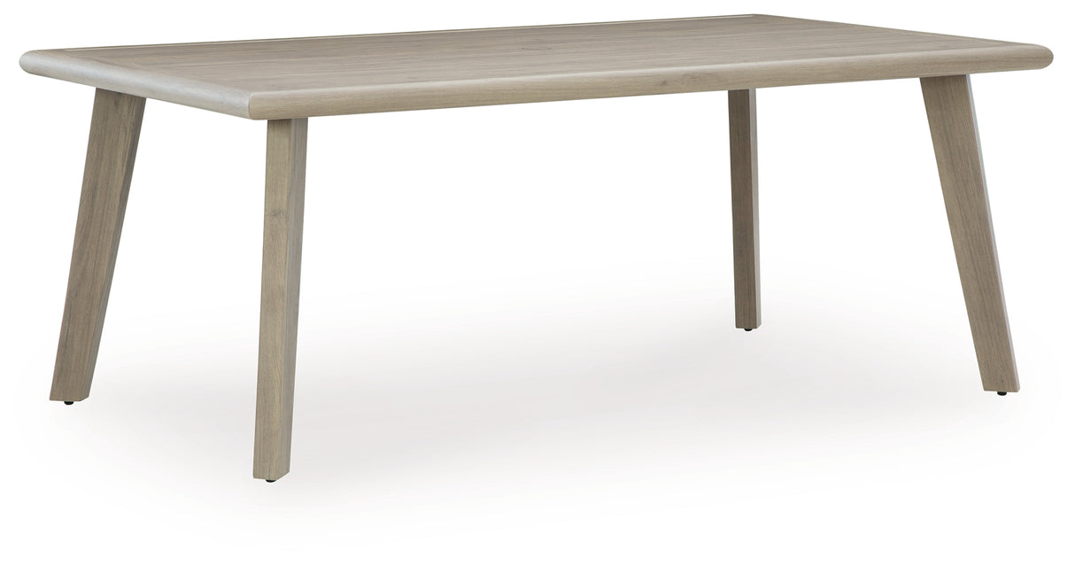 Cliff Trails Beige Outdoor Dining Table from Ashley - Luna Furniture