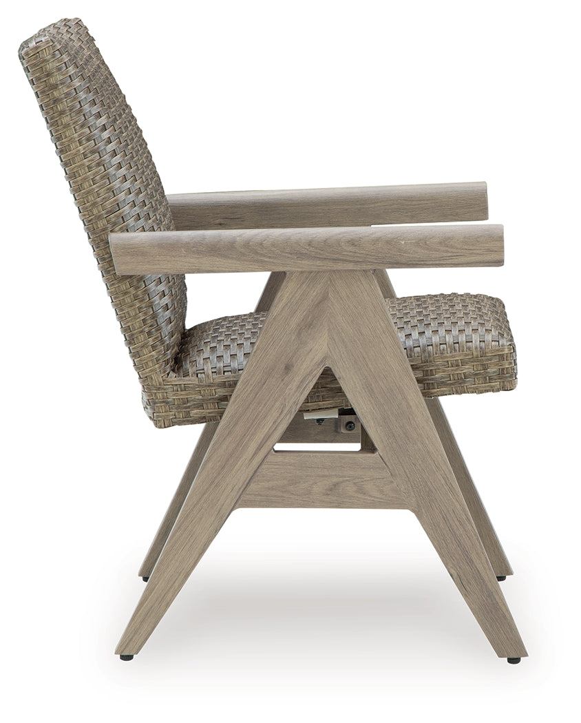 Cliff Trails Beige Outdoor Rocking Arm Chair from Ashley - Luna Furniture