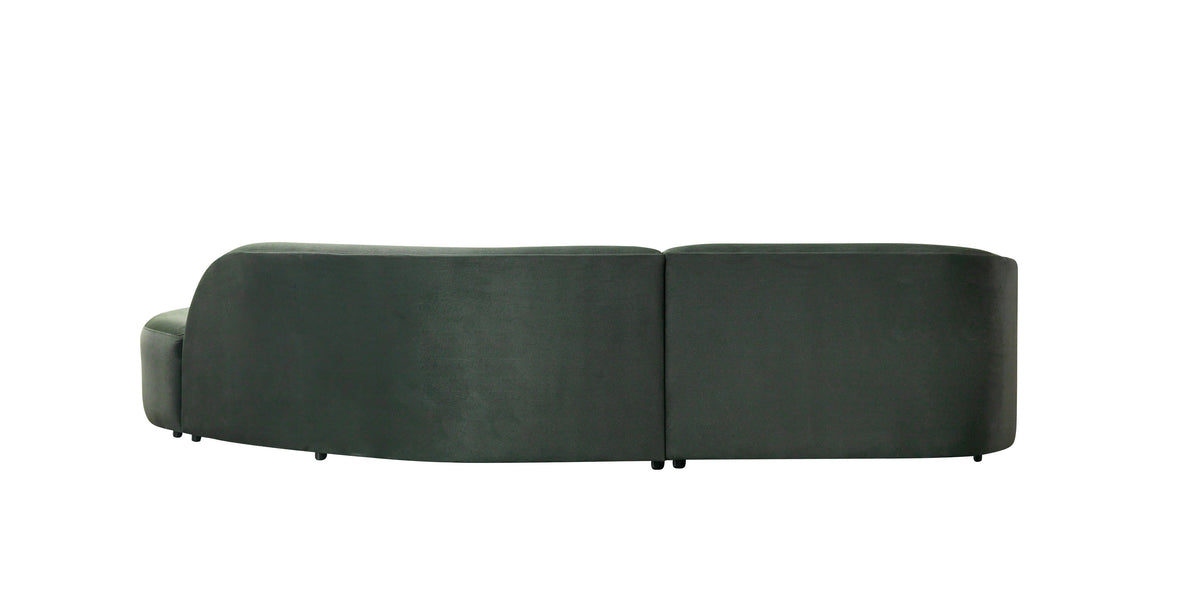 Cloe Green Velvet Curved 134" RAF Sectional from Nova Furniture - Luna Furniture