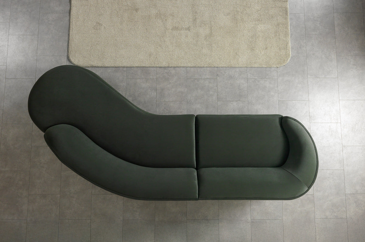 Cloe Green Velvet Curved 134" RAF Sectional from Nova Furniture - Luna Furniture