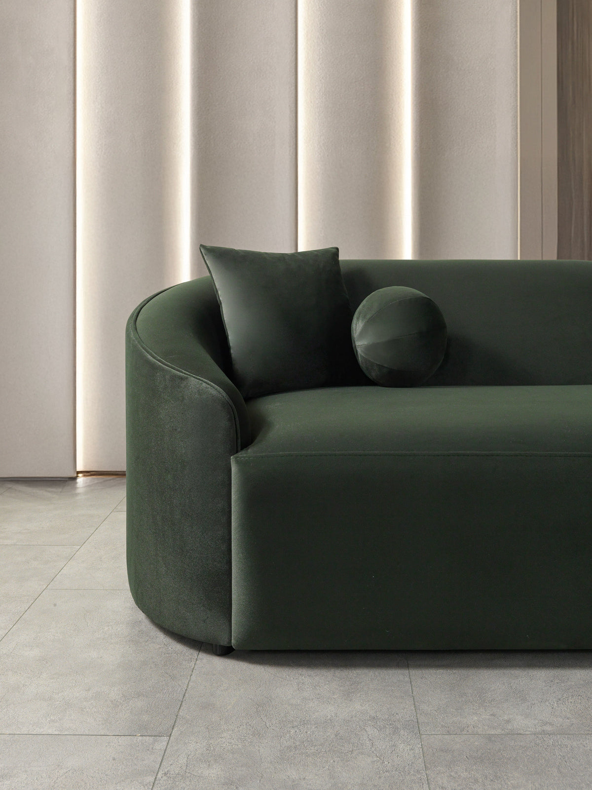 Cloe Green Velvet Curved 134" RAF Sectional from Nova Furniture - Luna Furniture