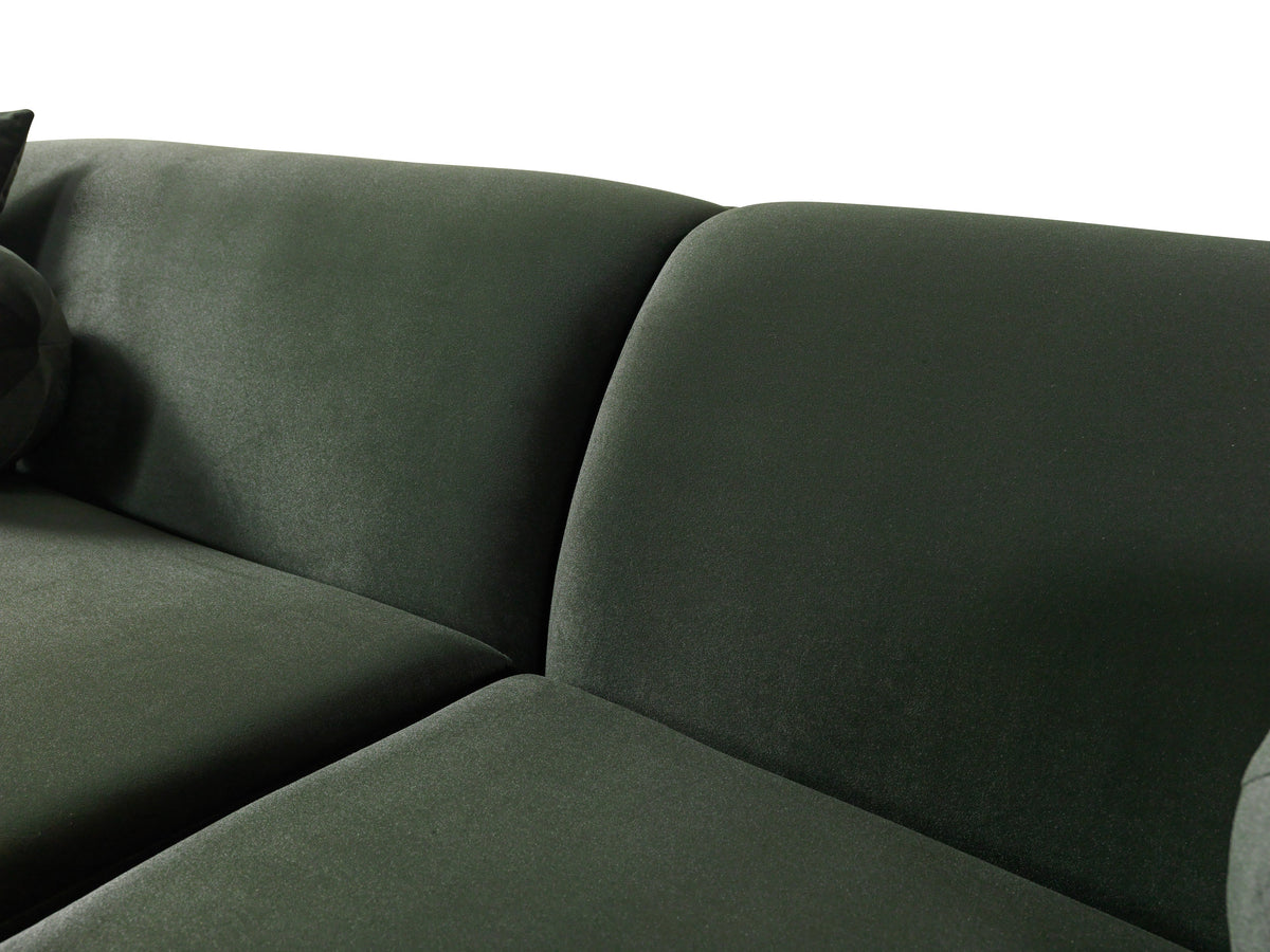 Cloe Green Velvet Curved 134" RAF Sectional from Nova Furniture - Luna Furniture