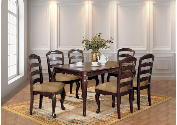 Townsville Dark Walnut 5-Piece Transitional Solid Wood Dining Room Set (Table & 4 Chairs)