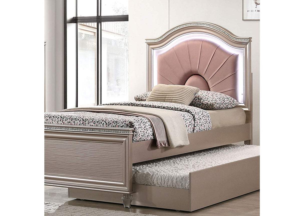 Allie Rose Gold Full Bed from Furniture of America - Luna Furniture