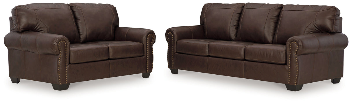 Colleton Sofa and Loveseat in Dark Brown from Ashley Furniture - Luna Furniture