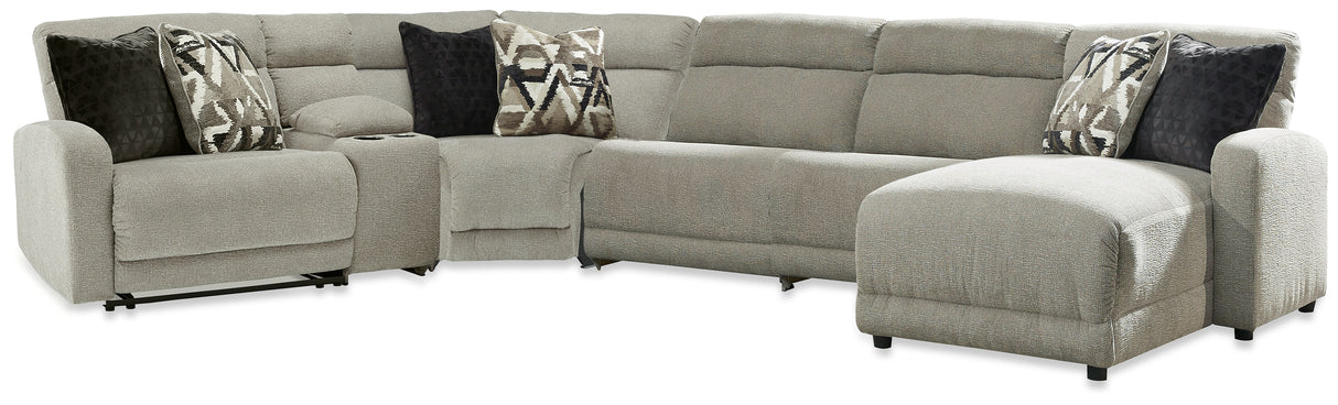 Colleyville Stone 6-Piece Power Reclining Sectional with Chaise from Ashley - Luna Furniture