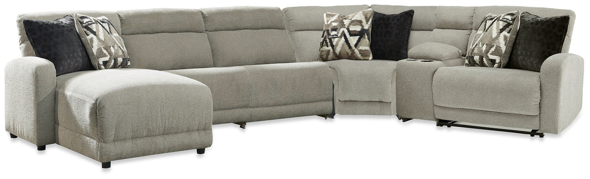 Colleyville Stone 6-Piece Power Reclining Sectional with Chaise from Ashley - Luna Furniture