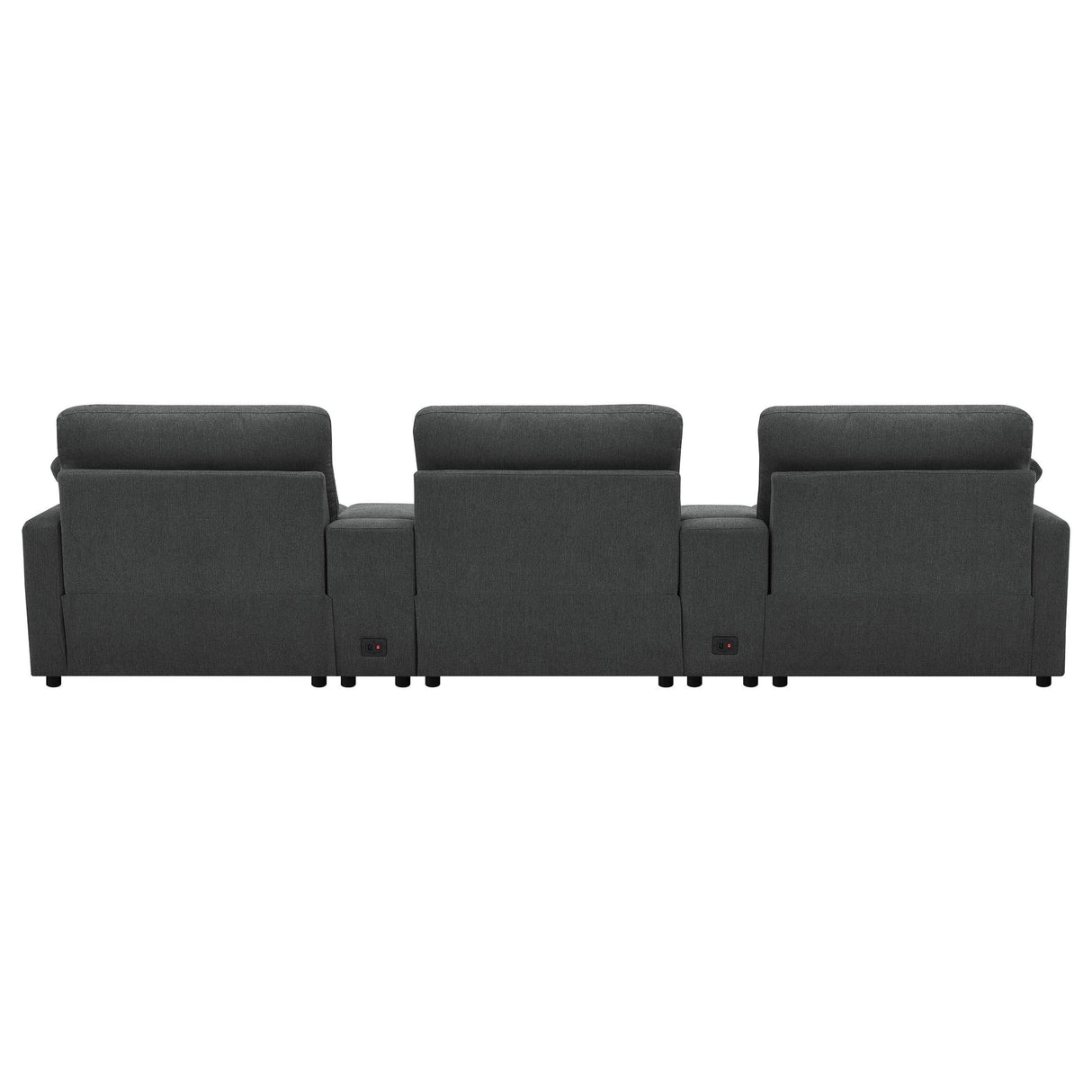 Collins Dark Gray 5-Piece Power Reclining Home Theater Seating from Coaster - Luna Furniture