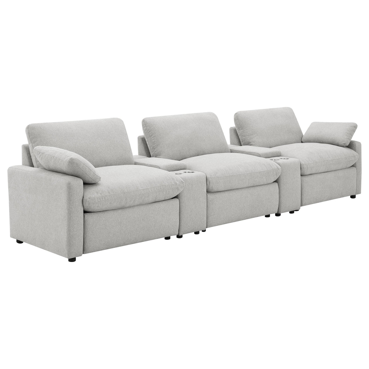 Collins Gray 5-Piece Power Reclining Home Theater Seating from Coaster - Luna Furniture