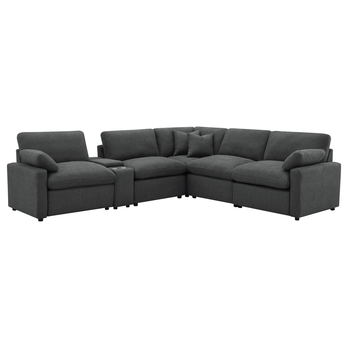 Collins Dark Gray 6-Piece Modular Power Reclining Sectional from Coaster - Luna Furniture