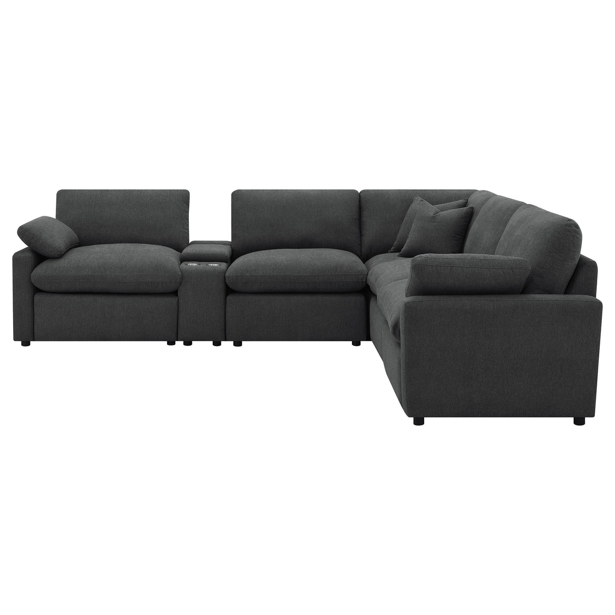 Collins Dark Gray 6-Piece Modular Power Reclining Sectional from Coaster - Luna Furniture