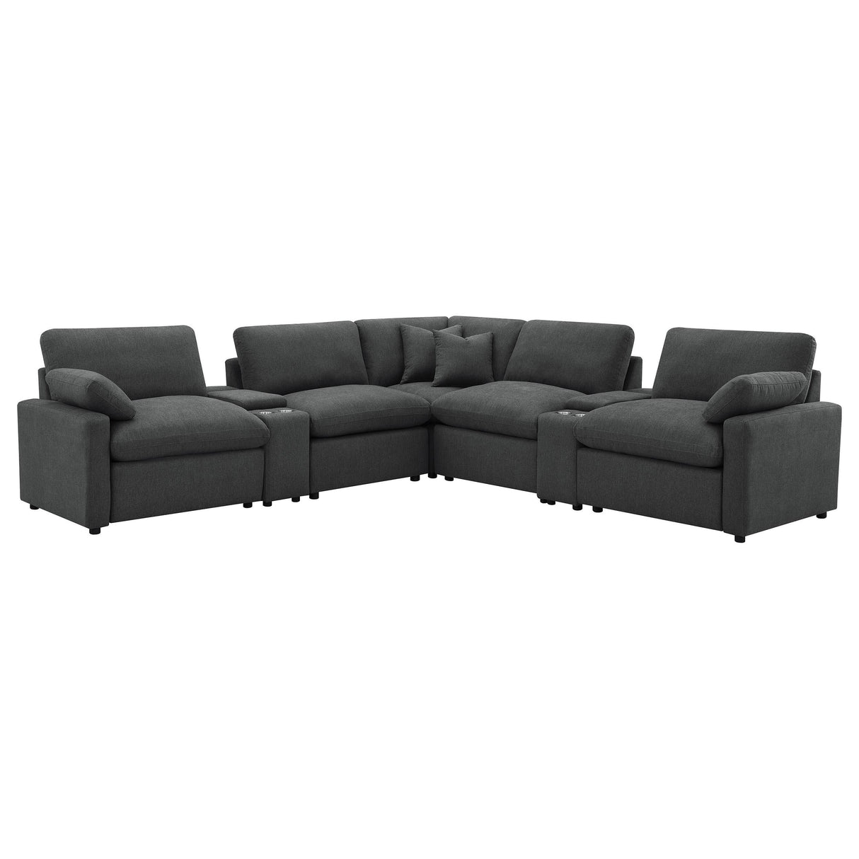 Collins Dark Gray 7-Piece Modular Power Reclining Sectional from Coaster - Luna Furniture