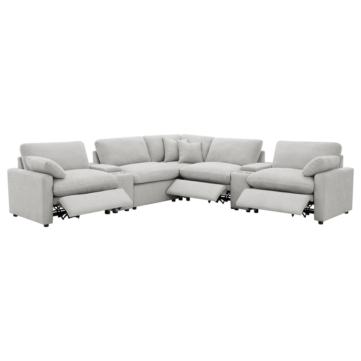 Collins Gray 7-Piece Modular Power Reclining Sectional from Coaster - Luna Furniture