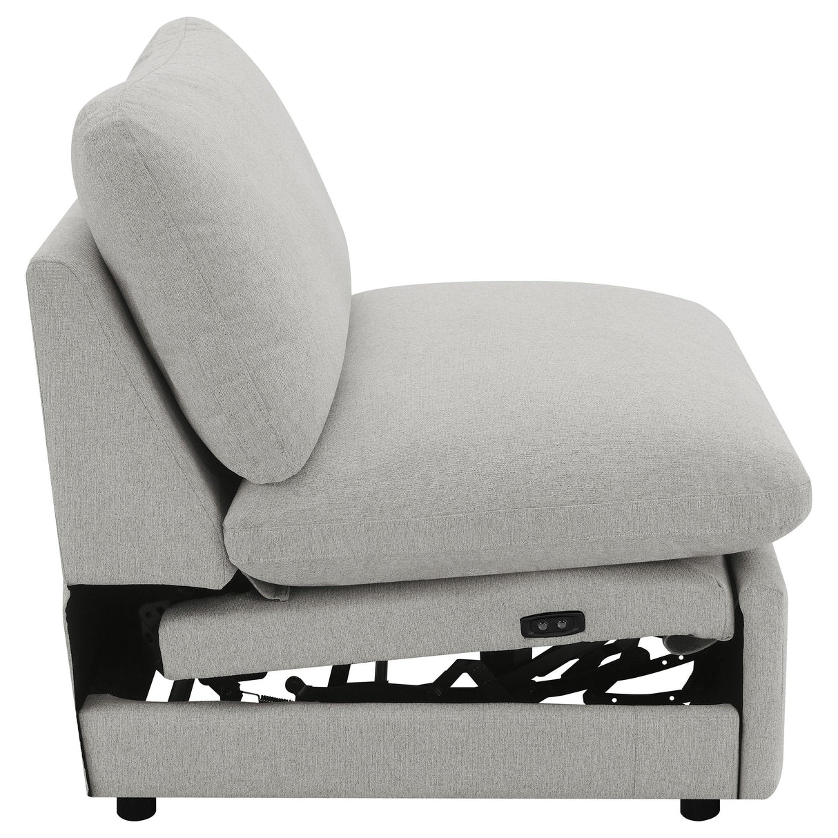 Collins Upholstered Armless Power Recliner Grey from Coaster - Luna Furniture