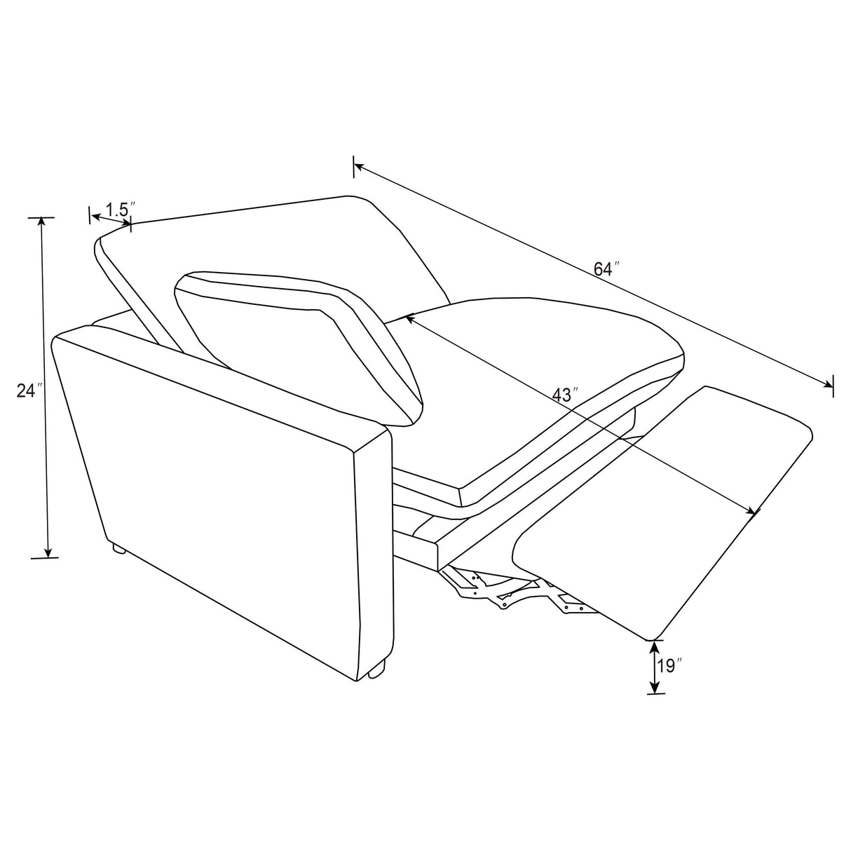 Collins Upholstered LAF Power Recliner Grey from Coaster - Luna Furniture