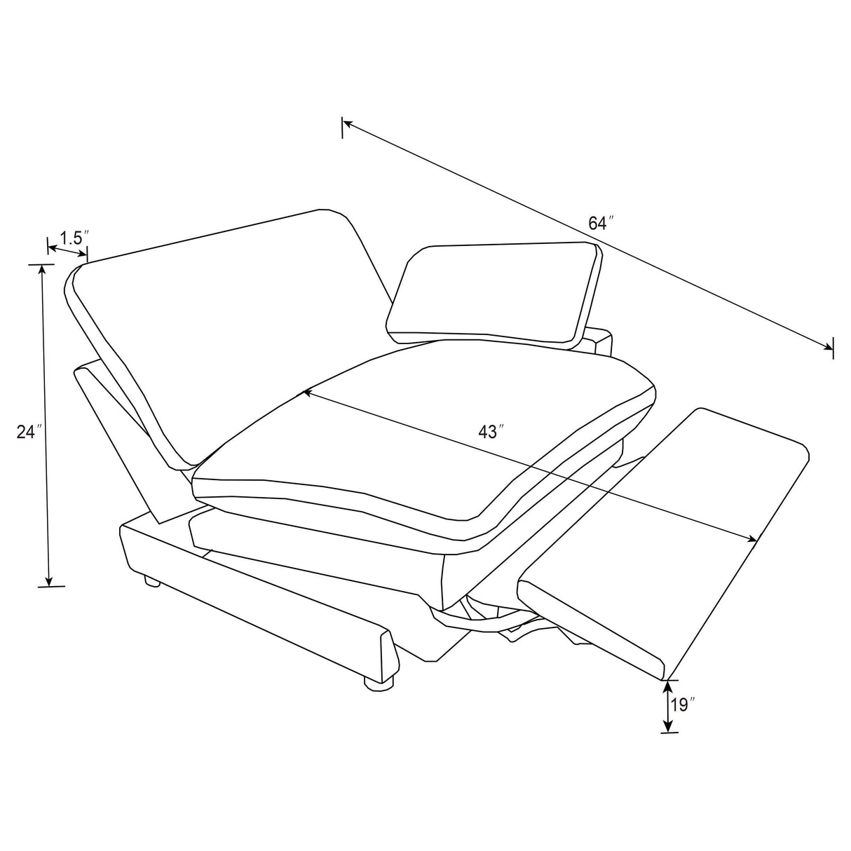Collins Upholstered RAF Power Recliner Grey from Coaster - Luna Furniture