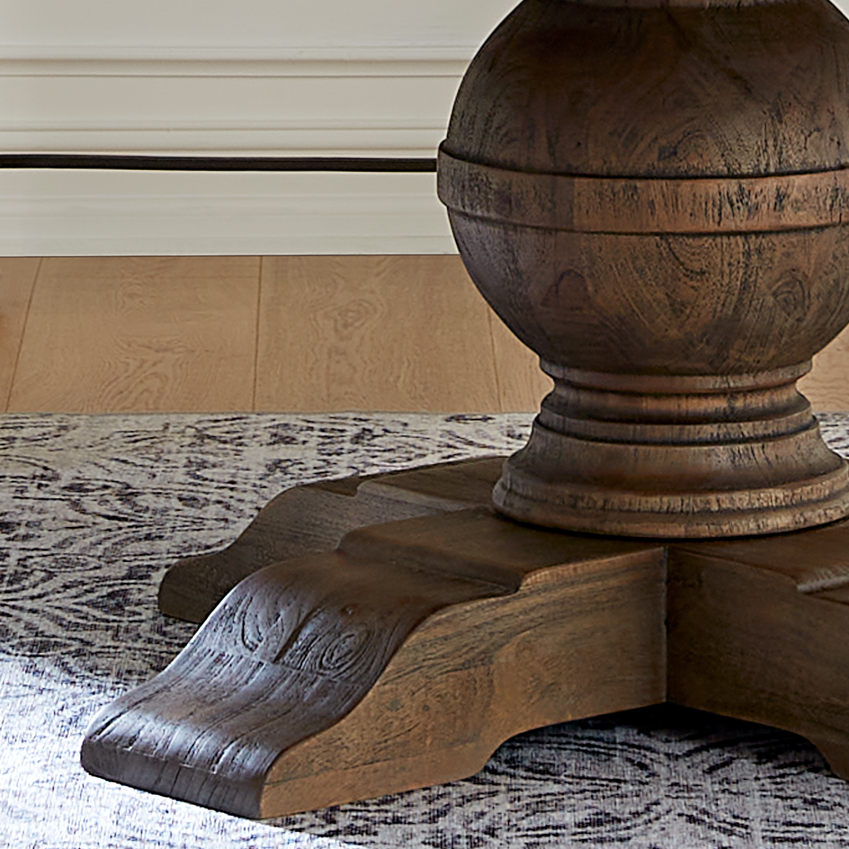 Colonial Plantation 72" Round Dining Table in Weathered Teak from Home Trends & Design - Luna Furniture