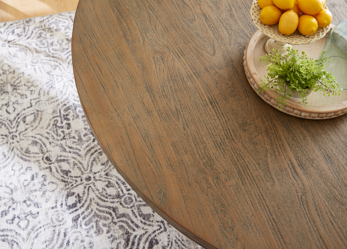 Colonial Plantation 72" Round Dining Table in Weathered Teak from Home Trends & Design - Luna Furniture
