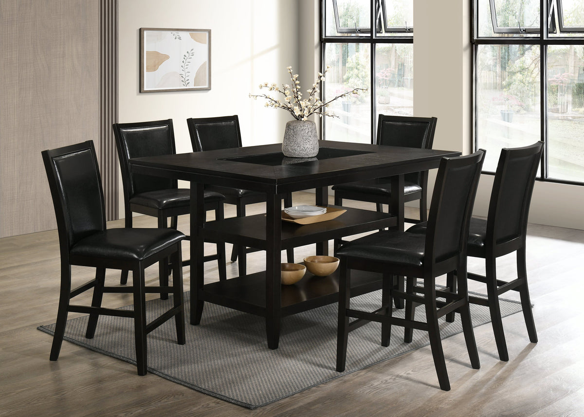 Condor Black PU 7-Piece Counter Height Set from Happy Homes - Luna Furniture