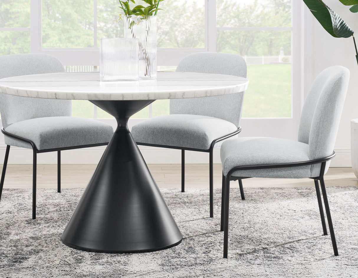 Conrad Black/White Round Marble Top Dining Room Set from Steve Silver - Luna Furniture