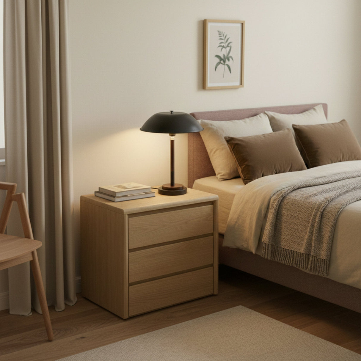 Cosmiclume Black Umbrella Shaped Table Lamp - Walnut - Bronze from Ashcroft Furniture - Luna Furniture