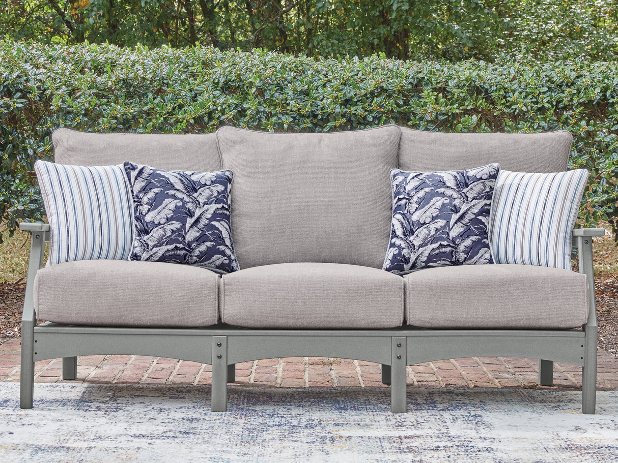 Cove Beach Gray Outdoor Sofa with Cushion from Ashley - Luna Furniture