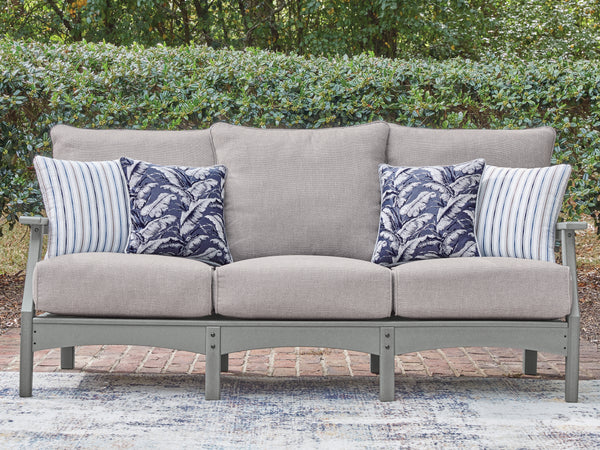 Cove Beach Gray Outdoor Sofa with Cushion