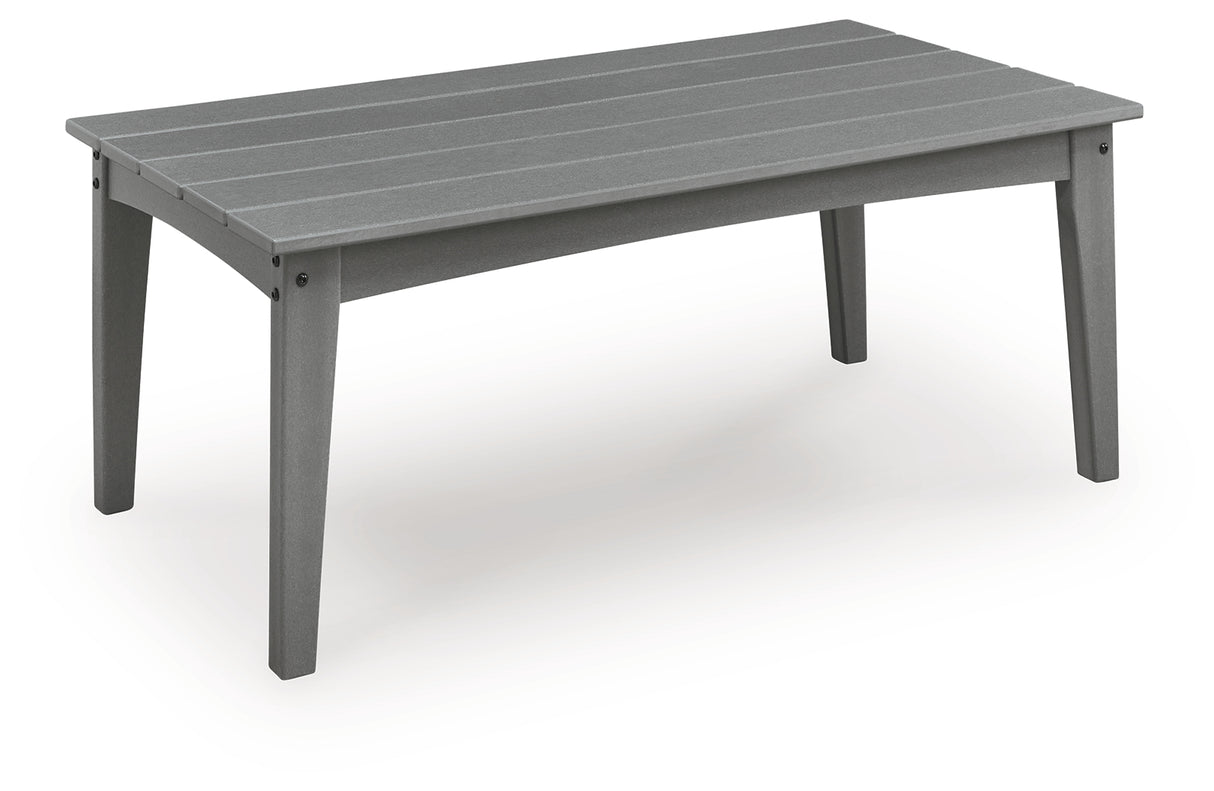 Cove Beach Outdoor Sofa and Loveseat with Coffee Table in Gray from Ashley Furniture - Luna Furniture
