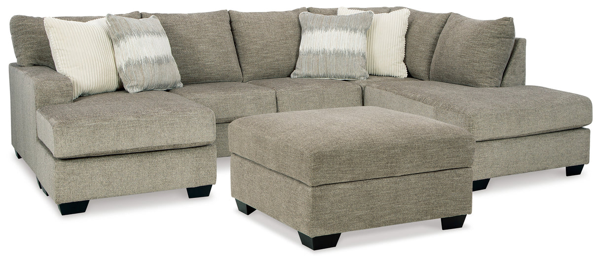 Creswell Stone 2-Piece Sectional with Ottoman from Ashley - Luna Furniture