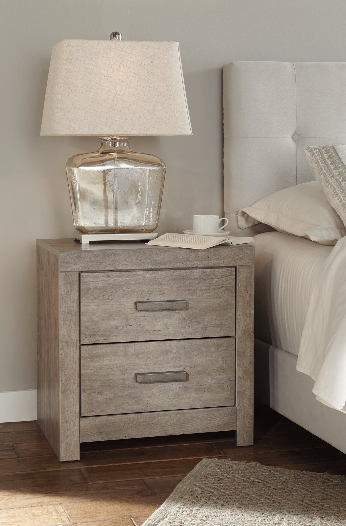 Culverbach King Panel Bed with Nightstand in Gray from Ashley Furniture - Luna Furniture