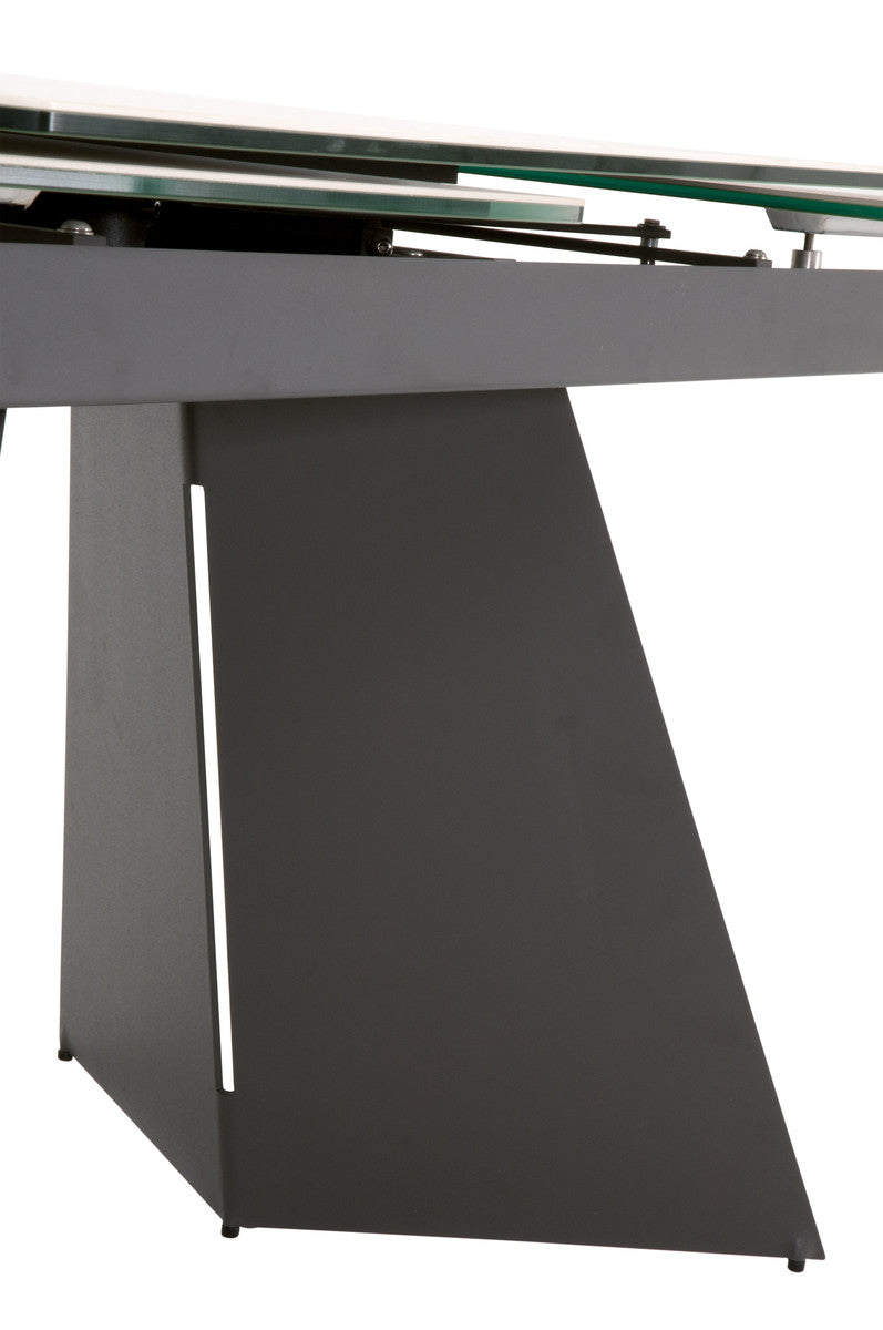 Torque Extension Dining Table in Matte Dark Gray, White Ceramic from Essentials For Living - Luna Furniture