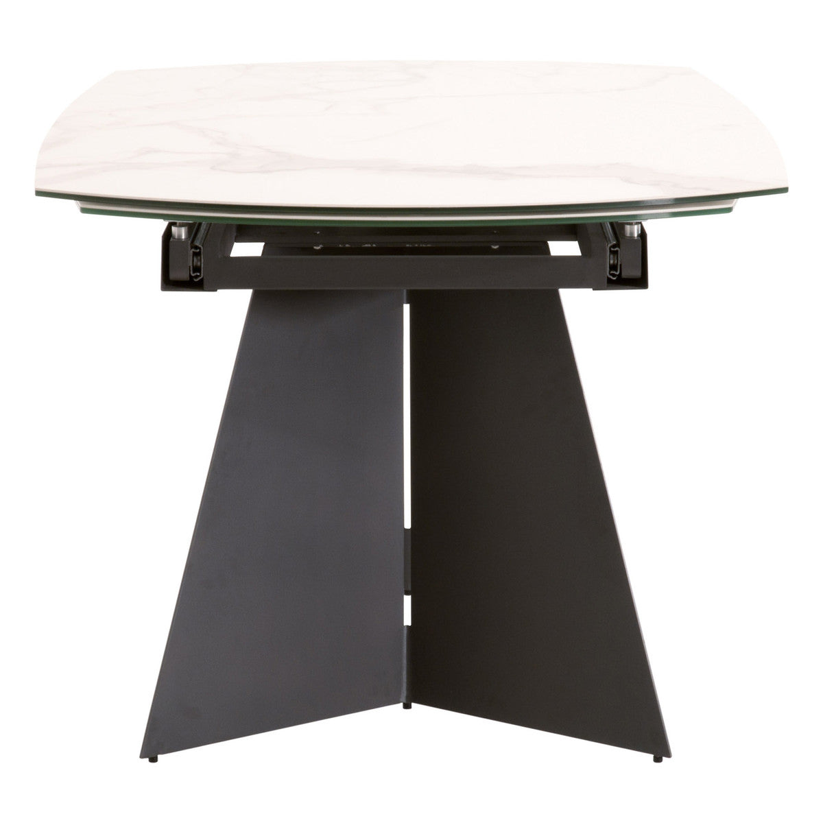 Torque Extension Dining Table in Matte Dark Gray, White Ceramic from Essentials For Living - Luna Furniture