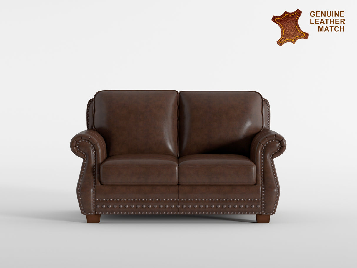 Remington Brown 2-Piece Leather Living Room Set