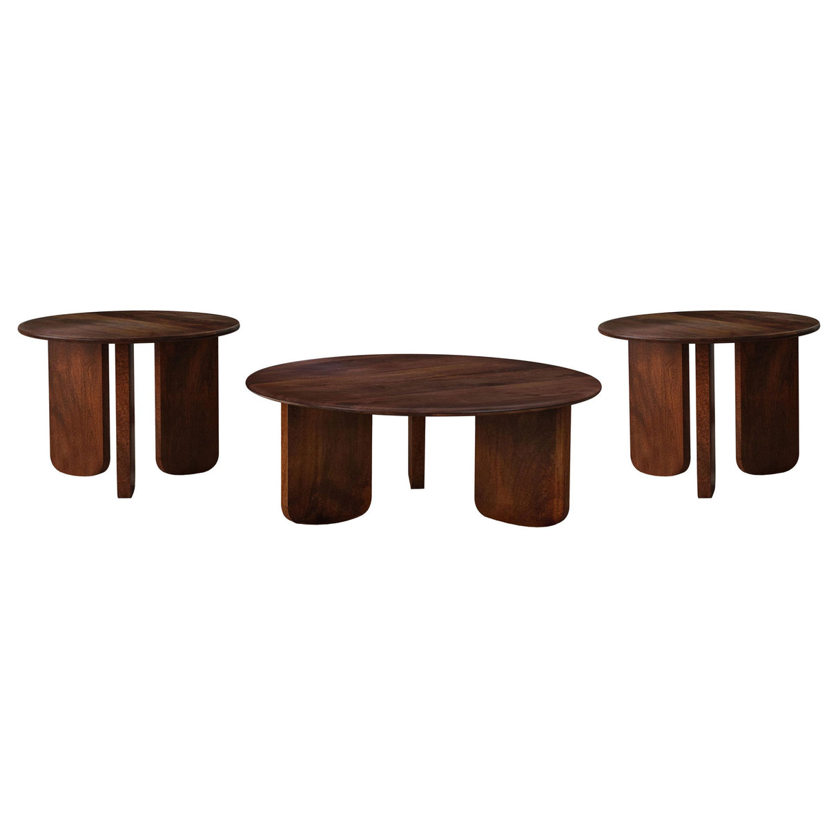 Dale Brown 3-Piece Solid Wood Coffee and End Table Set from Coaster - Luna Furniture