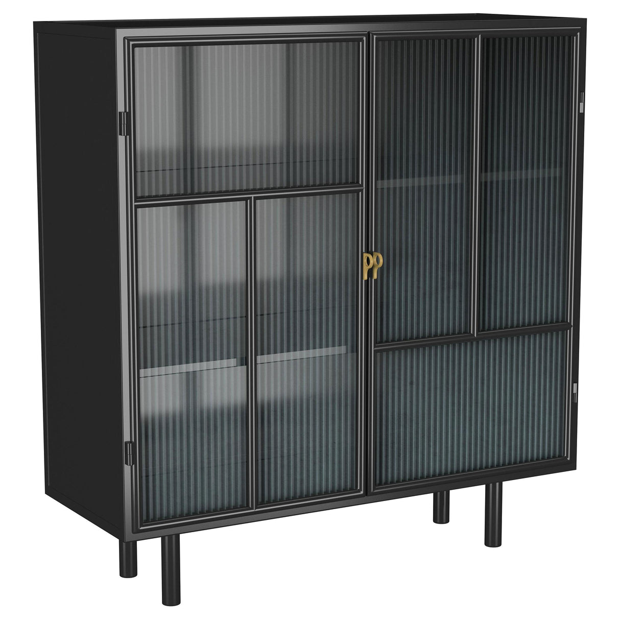 Dalia Black 2-Door Accent Storage Cabinet with Shelving from Coaster - Luna Furniture