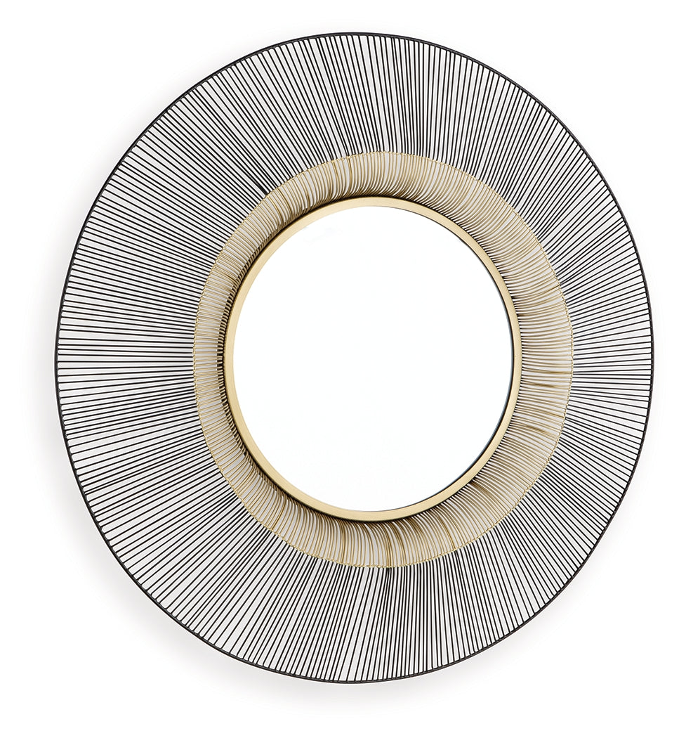 Dallmen Black/Gold Finish Accent Mirror from Ashley - Luna Furniture