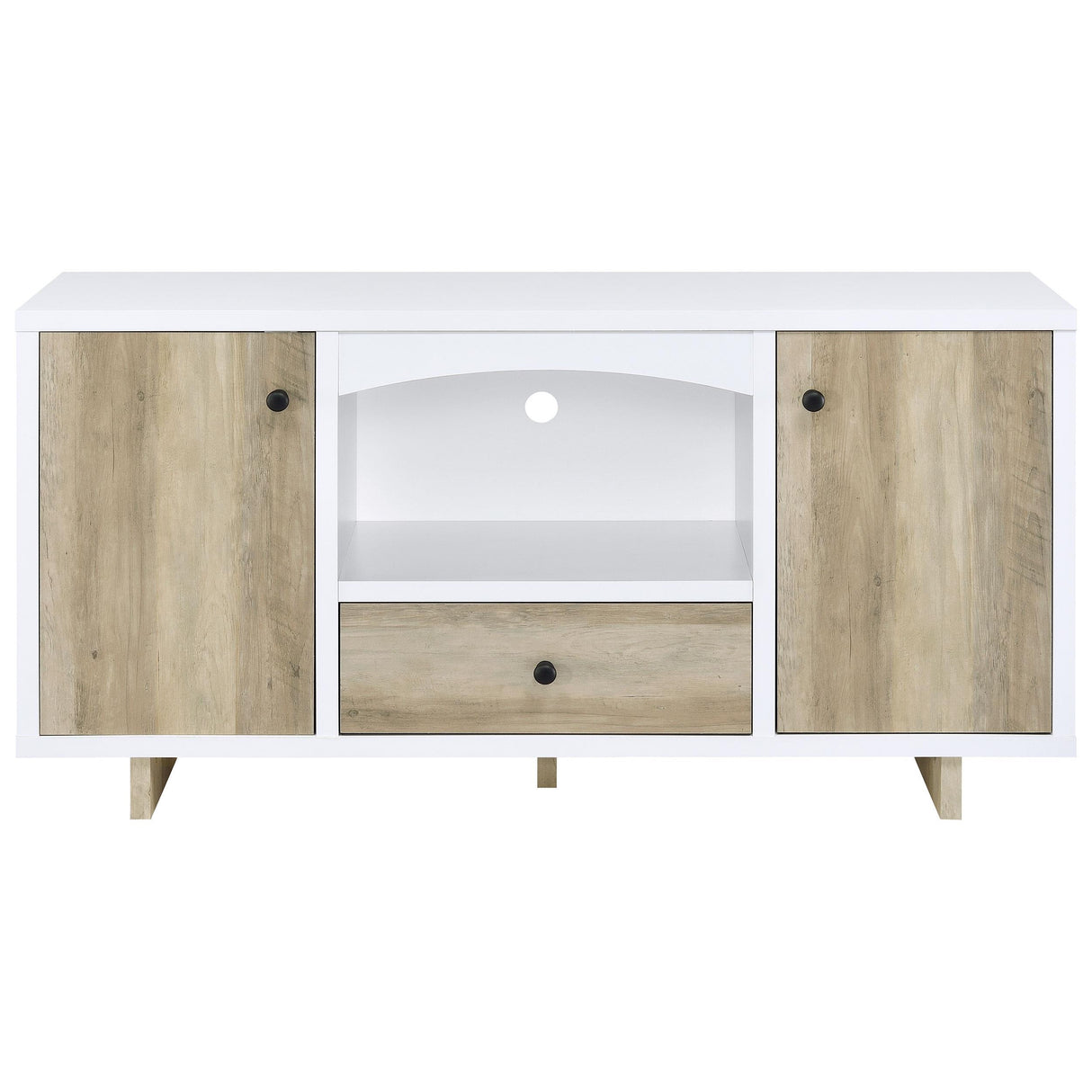 Dalton White and Distressed Pine 2-Door Storage Credenza from Coaster - Luna Furniture
