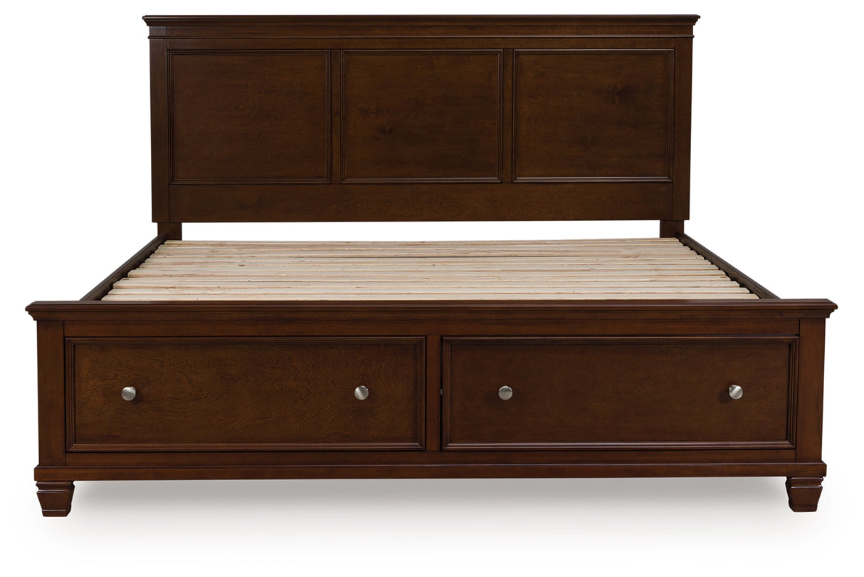 Danabrin King Panel Storage Bed with Mirrored Dresser and Nightstand in Brown from Ashley - Luna Furniture