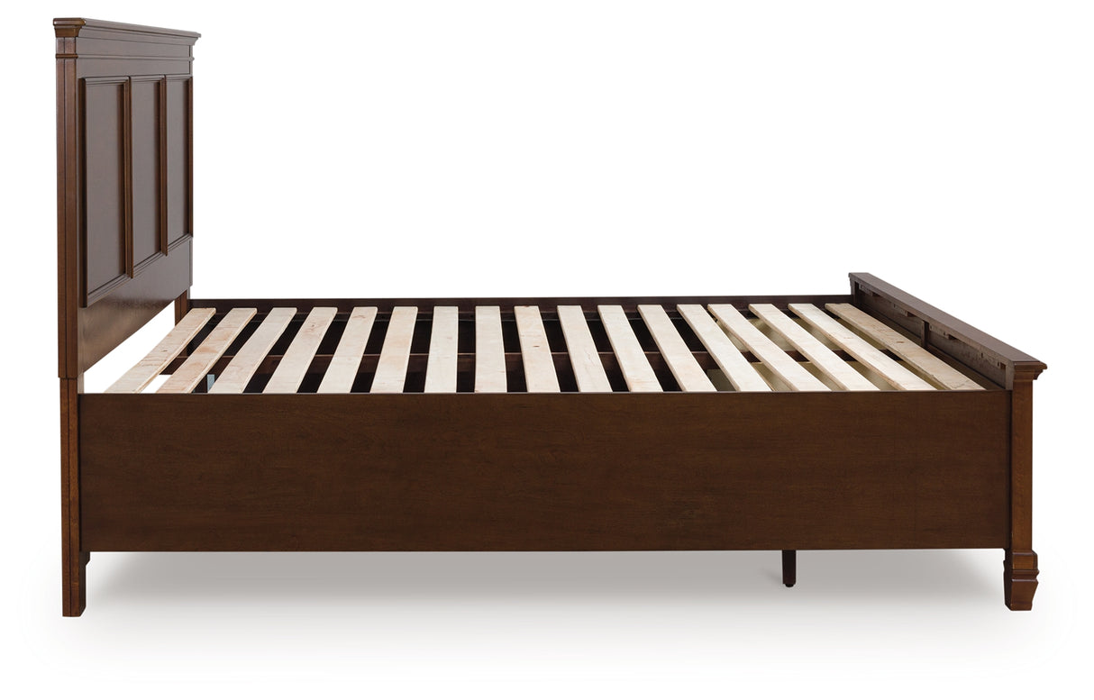 Danabrin King Panel Storage Bed with Mirrored Dresser and Nightstand in Brown from Ashley - Luna Furniture