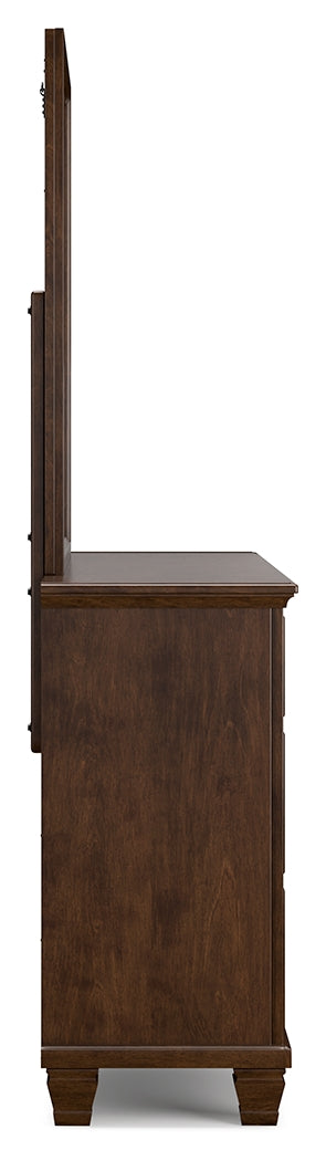 Danabrin Queen Panel Storage Bed with Mirrored Dresser and Nightstand in Brown from Ashley - Luna Furniture